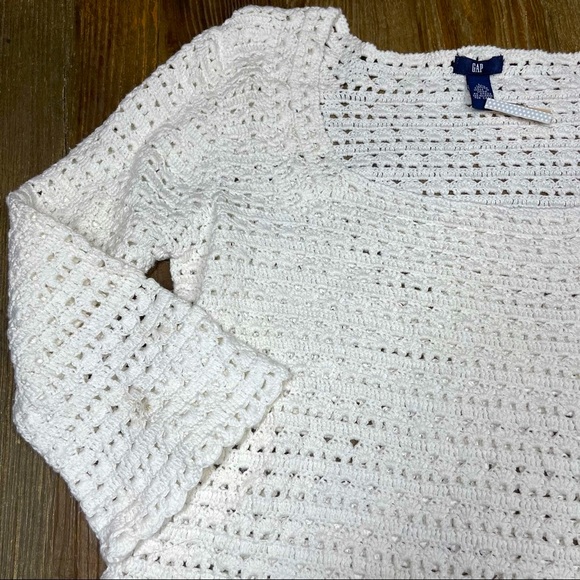 Gap Crochet Sweater Pullover Boho Festival Size L - Picture 4 of 10